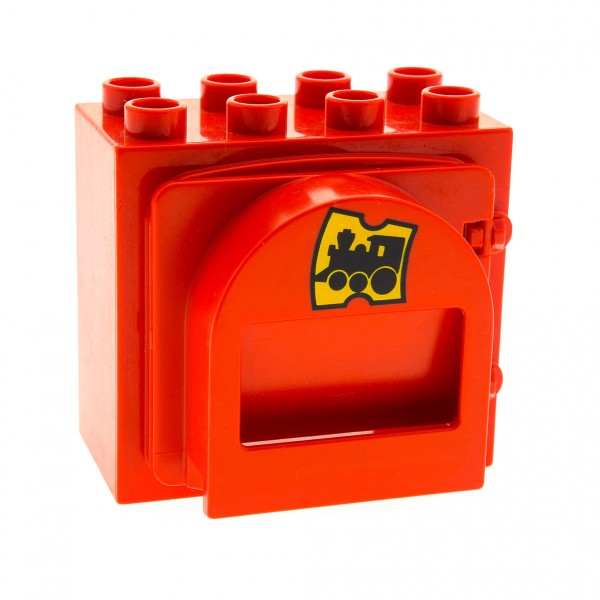 1x Lego Duplo Fenster Rahmen klein 2x4x3 rot Tür 1x4x3 Zug 2230pb01 2231 2332a