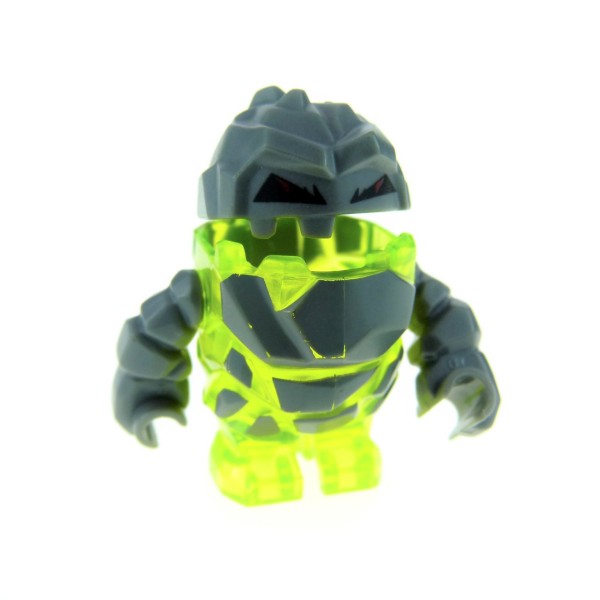 1x Lego Figur Power Miners Rock Stein Monster Sulfurix neon grün grau pm005