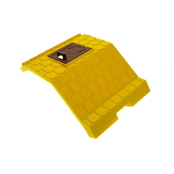 1x Lego Duplo Dach groß B-Ware abgenutzt 8x8x6 gelb 3x3 Tür braun 87653 87654