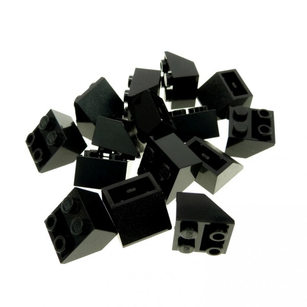 Lego--3660 --Dachziegel 7 Stück Schrägstein Schwarz Negativ- 2 x 2-45° 