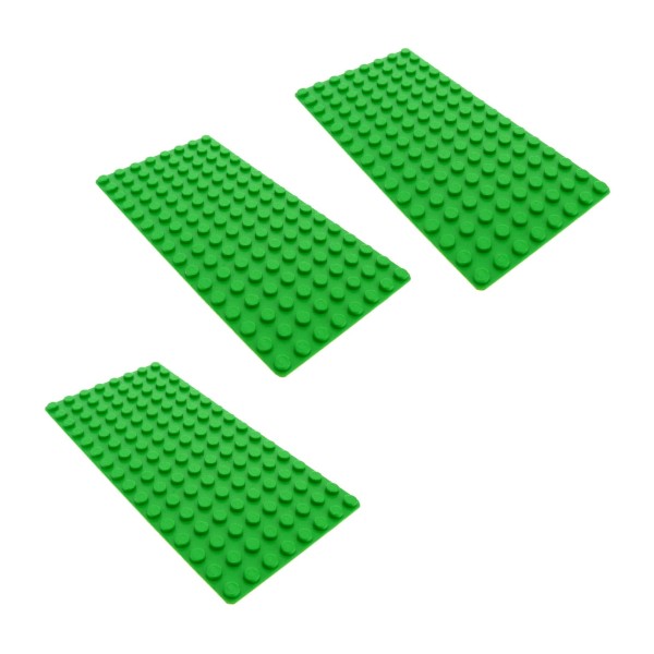 3x Lego Bau Platte B-Ware beschädigt flach 8x16 hell grün 7411 3865