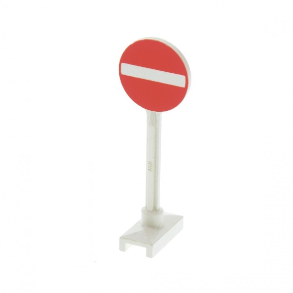 1x Lego Verkehrs Straßen Schild rund rot weiß Durchfahrt Einfahrt verboten 7284