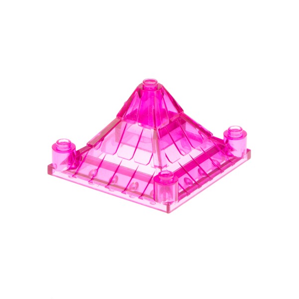 1x Lego Dach 6x6x3 transparent pink Spitze Schloss 4181995 41630 30614