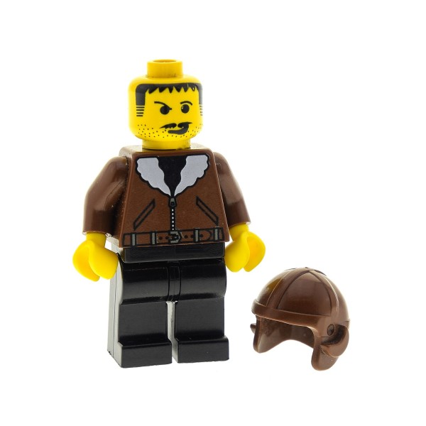 1 x Lego System Figur Mann Adventurers Wüste Harry Cane Torso braun Flieger Mütze ohne Brille 5909 5988 5956 5948 973pa5c01 adv009 
