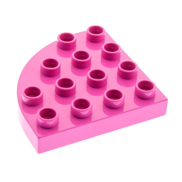 1 x Lego Duplo Bau Platte rund Ecke 4x4 dunkel pink Viertelkreis Set 45013 45004 6785 10542 98218