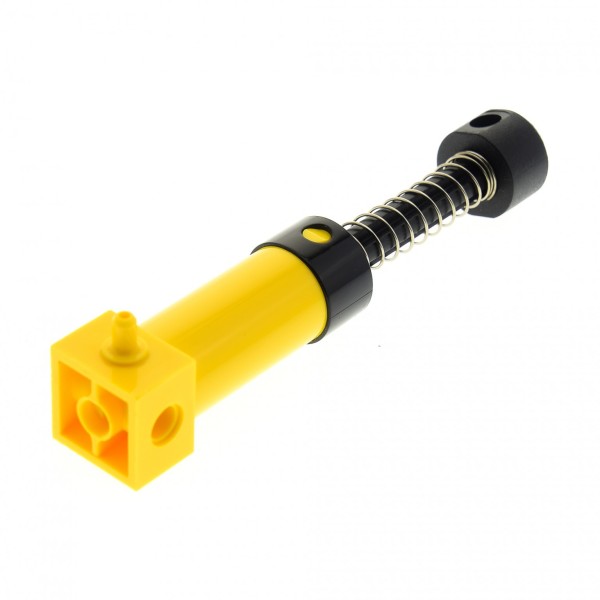 1x Lego Technic Pneumatik Zylinder B-Ware abgenutzt gelb lang Feder 2797c02