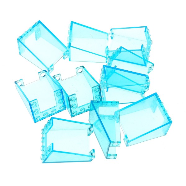 10x Lego Windschutzscheibe B-Ware abgenutzt 3x4x4 transparent blau Fenster 4872