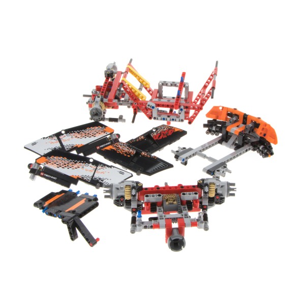 1x Lego Technic Teile Set 4x4 Crawler 9398 rot grau rot unvollständig