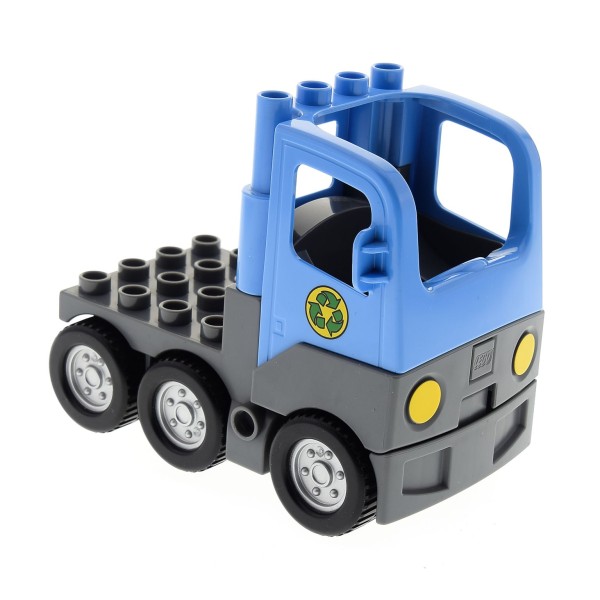 1x Lego Duplo LKW Kabine hell blau Chassis neu-dunkel grau 1326c01 48125c03pb01