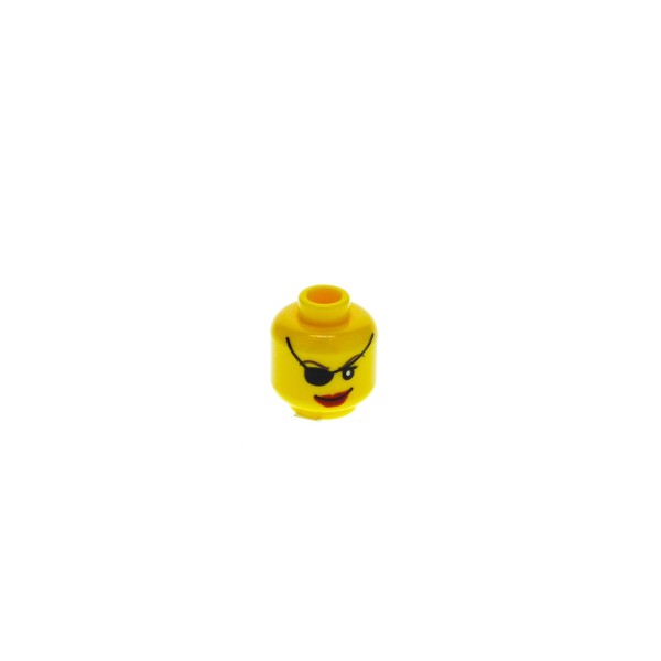 1 x Lego System Kopf Figur Frau gelb Piraten Augenklappe Lippen gross rot für pi101 pi126 3626bpb0324