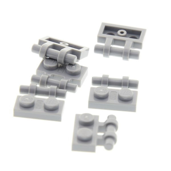 6 x Lego System Scharnier Platte Träger neu-hell grau modifiziert 1x2 Star Wars Set 10228 10261 70317 71042 10191 4211632 2540