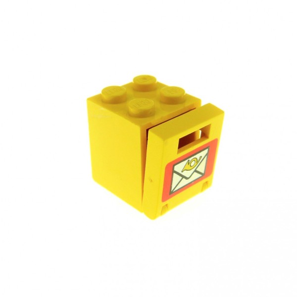 1x Lego Schrank Container Box 2x2x2 gelb Tür Briefschlitz gelb Post 4346px1 4345a