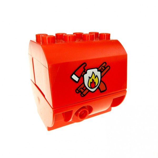 1x Lego Duplo Aufsatz rot Container Tank Wagen Auto Feuerwehr 59559 51548pb03