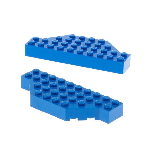 2x Lego Bau Stein Platte 4x10 blau dick schräg Winkel Ecken 4113827 30181