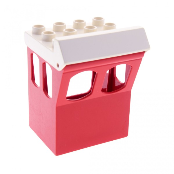 1x Lego Duplo Kabine Schiff B-Ware abgenutzt rot 3x4 Dach weiß Boot 2200 2199