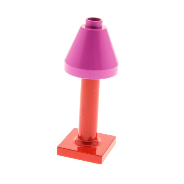 1x Lego Duplo Möbel Lampe rot 2x2x1 Schirm rosa pink Ständer Stehlampe 4378 4913