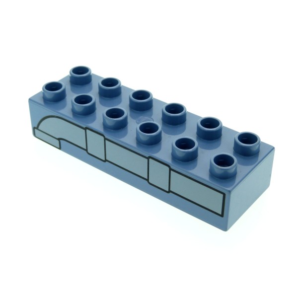 1x Lego Duplo Motiv Bau Stein sand blau 2x6 Wasser Rohr Thomas 5556 2300pb003