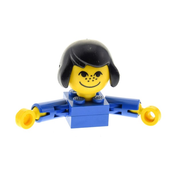 1 x Lego System Homemaker Großkopf Figur Frau Mutter Kind Mädchen Torso blau Gesicht mit Sommersprossen Arme kurz Haare lang ohne extra Halterung 230 x196 685px3c01