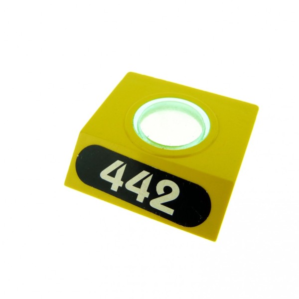 1x Lego Tür 4x3x3 gelb Panele Fenster Bullauge Sticker 442 Boot 30080c01pb01