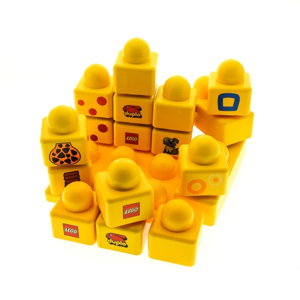 1 x Lego Duplo Primo Spiel Set Bau Steine Platte gelb 3x3 Baustein grosse Noppen Baby 31000 31012