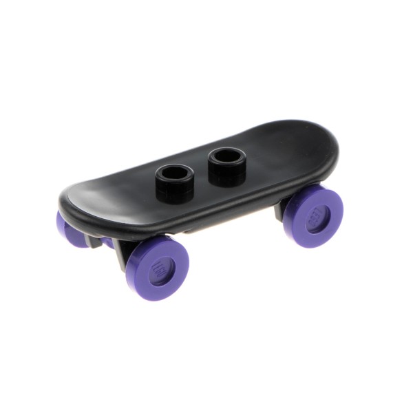 1x Lego Skateboard schwarz Räder dunkel violette Figuren Zubehör 2496 42511c04