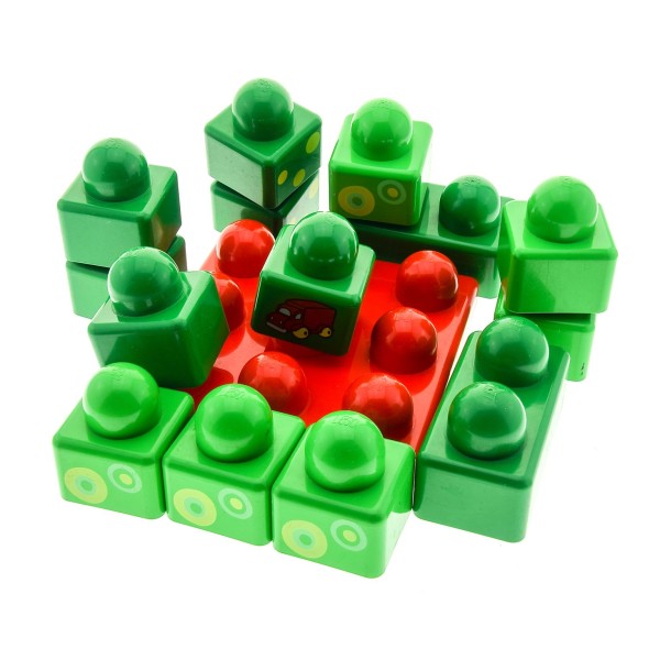 1 x Lego Duplo Primo Spiel Set Bau Steine Platte grün rot 3x3 Baustein grosse Noppen Baby 31000 31001 31012