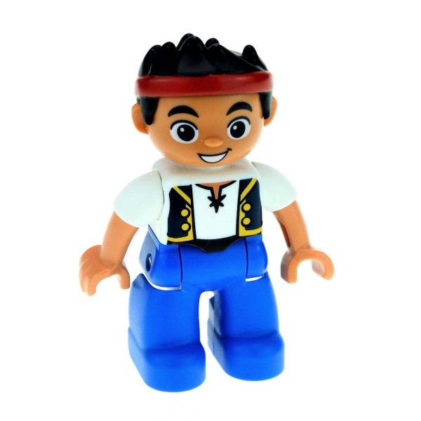 1x Lego Duplo Figur Mann blau Jake und die Nimmerland Piraten 47394pb162