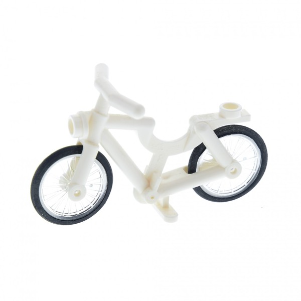 1x Lego Fahrrad weiß City Rad Speichen Reifen komplett Set 6301 4719c02