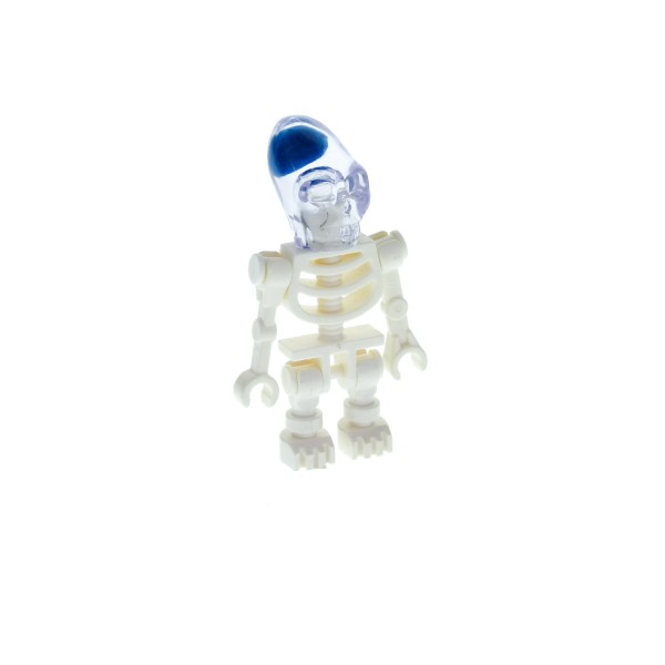 1 x Lego System Figur Skelett Indiana Jones weiss transparent klar mit blau Akator Skeleton für Set 7627 62709PB01 59230 6266 60115 iaj011