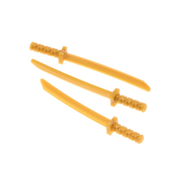 3x Lego Figuren Waffe Ninja Samurai Schwert Katana perl gold 4614404 30173b