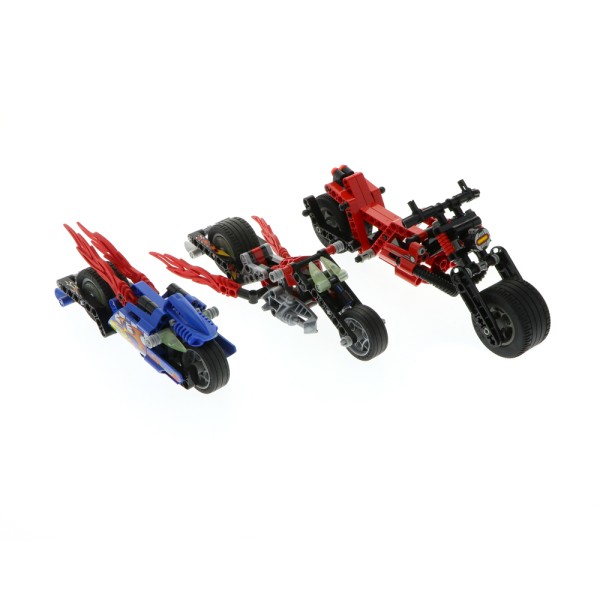 1x Lego Technic Set Racers Motorrad Bike 8645 8646 8520 rot blau unvollständig 