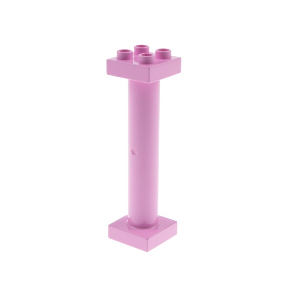1x Lego Duplo Stütze B-Ware abgenutzt 2x2x6 hell pink Träger Säule Brücken 57888