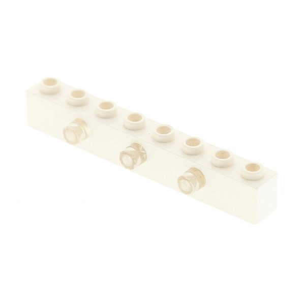 1x Lego Elektrik Licht Stein B-Ware abgenutzt creme weiß 1x8 Prismen 2500c01