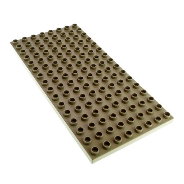 1x Lego Duplo Bau Platte B-Ware abgenutzt 8x16 dunkel beige ocker 61310 6490