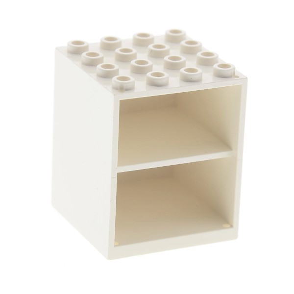 1x Lego Schrank weiß 4x4x4 Regal mit Türhalter Puppenhaus Tassenschrank 837