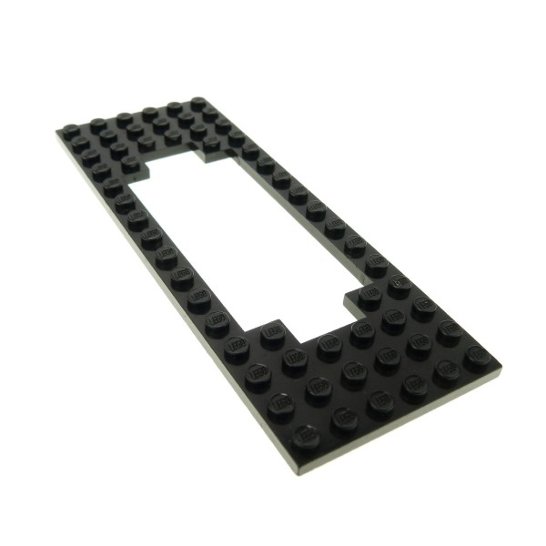 1x Lego Zug Bau Platte 6x16 schwarz Motor Ausschnitt breit Lok Rahmen 4563 3058b