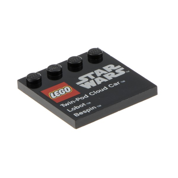1x Lego Fliese modifiziert 4x4 schwarz Star Wars Bespin 9678 6179pb048