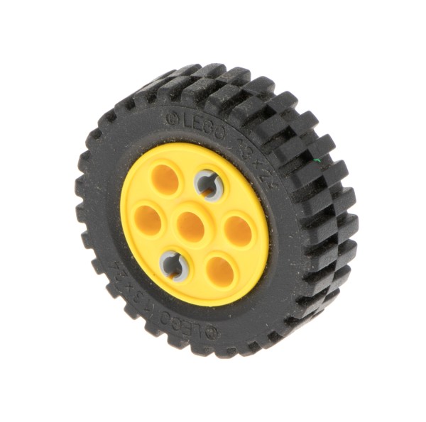 1x Lego Technic Rad 30x13 schwarz Felge gelb 2 Pins Scheibe 4274 4185 2695c01