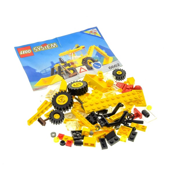 1 x Lego System Teile Set Modell für Classic Town Construction 6662 Backhoe Bagger gelb mit Bauanleitung incomplete unvollständig 