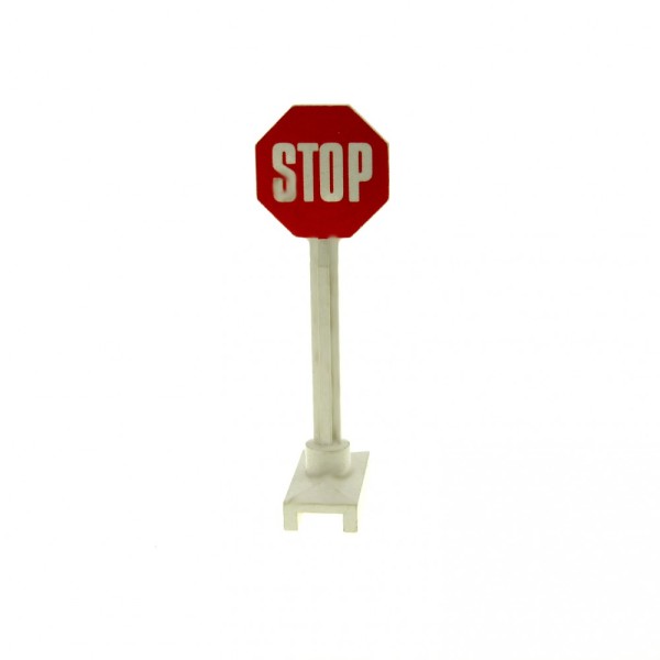 1x Lego Verkehrs Straßen Schild weiß rot Zeichen Halt Stopp Set 1620 2234 739p01