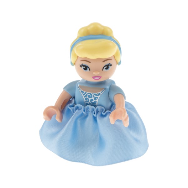 1x Lego Duplo Figur weiß Frau Prinzessin Cinderella Rock hell blau 47394pb149