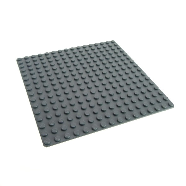 1x Lego Bau Platte B-Ware abgenutzt 16x16 flach neu dunkel grau 6098 57916 3867