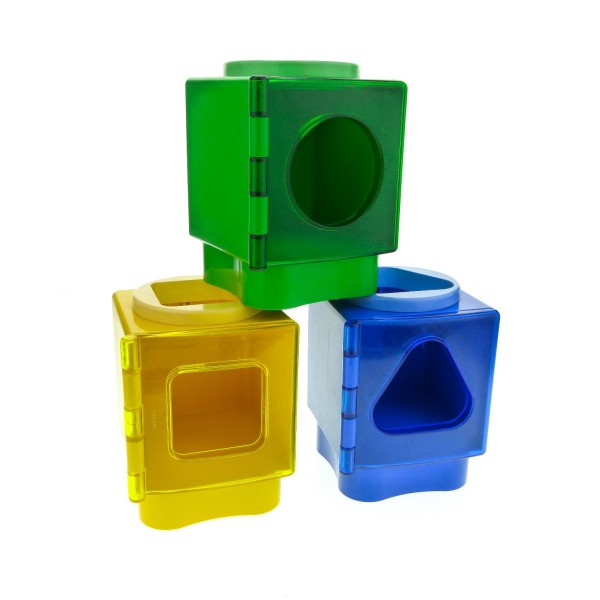 1 x Lego Duplo Primo Motorik Würfel zum Stapeln und Farben Sortieren gelb blau grün für Set Shape and Colour Sorter 5426 3238 