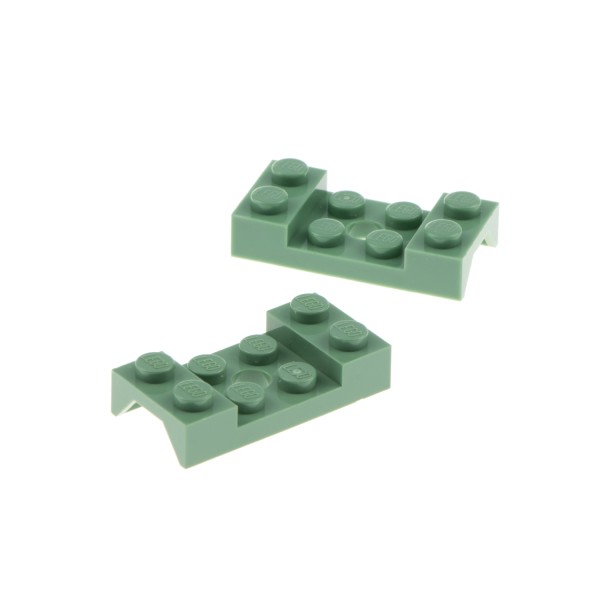 2x Lego Fahrzeug Rahmen 2x4 sand grün Auto Fahrgestell Radkasten Kotflügel 60212