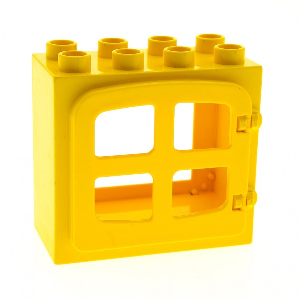 1x Lego Duplo Fenster Tür Rahmen 2x4x3 gelb Klappe 4 Scheiben gelb 4809 2332
