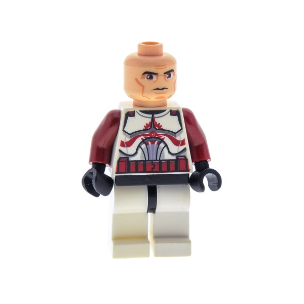 1 x Lego System Figur Star Wars Clone Wars Commander Fox weiss dunkel rot 7681 973pb0509c01 sw202*