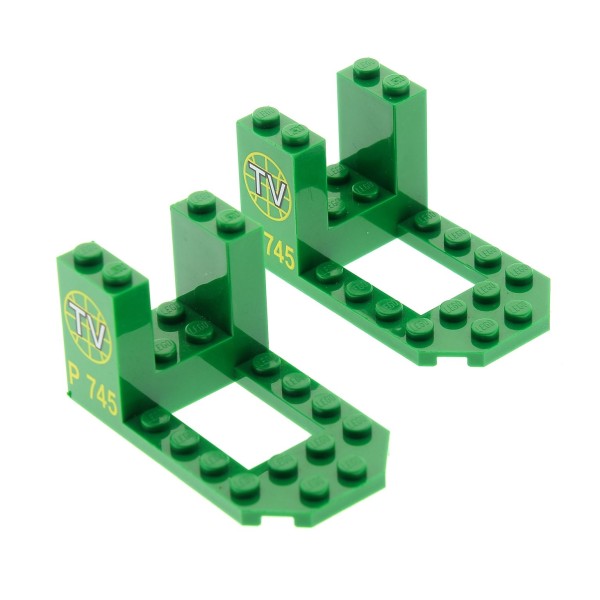 2x Lego Fahrzeug Cockpit grün 7x4x3 bedruckt TV Logo P 745 6425 30250px2