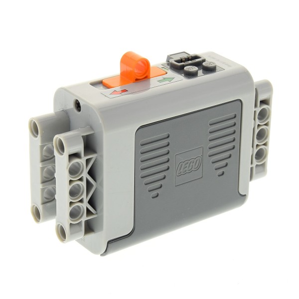 1 x Lego Technic Electric Batteriekasten neu-hell grau 4x11x7 Schalter orange 9V Power Functions Batterie Box Sticker Pfeile rot blau geprüft 59510c01pb03*