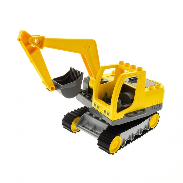 1x Lego Duplo Fahrzeug Bagger gelb grau komplett Baustelle 59352c01 59184cx1