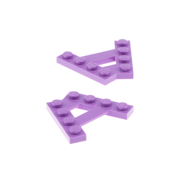 2x Lego Keil Bau Platte modifiziert 1x4 medium lavendel schräg A Form 15706